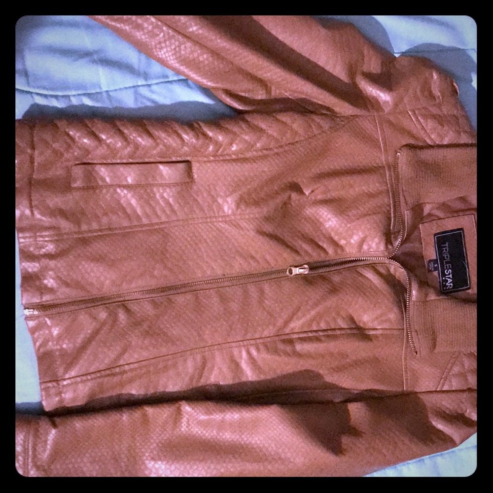 Light brown leather jacket